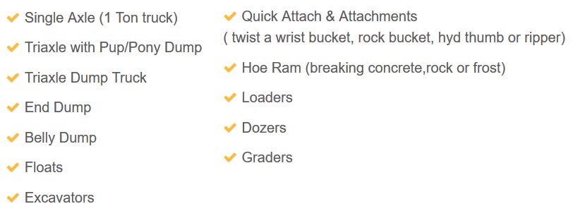 Equipment Rentals at A. Miront Topsoil